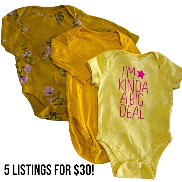 Baby Girl 3-6 Months Set of 3 Bodysuits​ - Picture 1 of 7